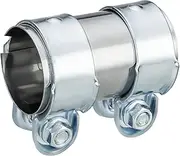 Autarboor 2.0 Inch Exhaust Clamp, Band Clamp, Butt Joint Bolts Band Flanges Clamp Stainless Steel for Pipe