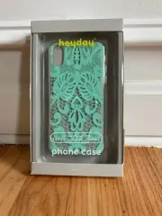 heyday Apple iPhone X Printed Lace Case - Teal Lace. New