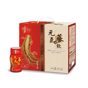 【李時珍】元氣活蔘飲禮盒-添加B群x4盒(12瓶/盒)