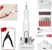 GGNOA.INF Nail Drill,Adjustable 15000 RPM Portable Cordless Professional Electric Nail Polish Machine with Nail Clippers,Bits Kit,Manicure Pedicure Polishing Shape Tools for Manicure Salon (Silvery)