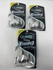 3 LOT Schick "Xtreme 3" COMFORT PLUS ALOE DISPOSABLE RAZORS 4 CT EACH
