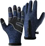 [Whnbuij] Touchscreen Thermal Gloves, Winter Touch Screen Gloves, Windproof Snow Gloves, Non-Slip Gloves for Running, Cycling, Hiking, Driving, Walking, Typing, Sports