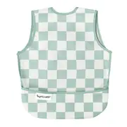 Tiny Twinkle - Mess-Proof Apron Bib - Sage Checkers