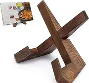 Wooden Now Playing Vinyl Record Stand Premium Solid Wood Retro Now Playing Record Holder Elegant Record Display Shelf Now Spinning Record Stand for Vinyl Record Photo Album Cookbook Tablet Computer