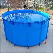 Canvas Fish Pond, Portable Above Ground Pond, Round Thickening Koi Pond Tank, Pool Above Ground with Durable Framed, Water Storage & Irrigation(1.3x0.8m)