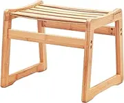Skovtree Bamboo Shower Stool with Waterproof Treatment, No Mold, Portable Shower Chair with Non-Slip Feet, Sturdy and Durable Wooden Stool, Rectangular Bathroom Stool. (38x32x30 cm)