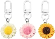 [YangQian] Sunflower Keychain Charm for Bag Handbag Charms for Purses Sun Flower Charms Keychain Accessories for Women Girls Backpack Charm with Sunflowers Pendant Key Chain 3Pcs