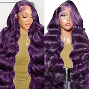haha 1.Dark Purple Lace Front Wig Material: Purple Human Hair Wigs for Black Women Brazilian Virgin Human Hair 13x6 with Lace Front Wig
