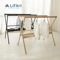 在飛比找momo購物網優惠-【LiFArt】頂級鋁合金雙桿伸縮X型曬衣架-2.5M(防水