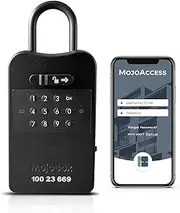 MojoBox, Digital Lockbox, Smart Key Lock Box - IOS/Android App Remotely Generates Access Codes for 1 Time Use, Temporary Use, Permanent Use, and Exact Dates/Times Without Internet