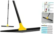 Floor Squeegee for Concrete and Tile Cleaning, 24'' Rubber Wiper Broom, Large