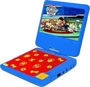 Lexibook Portable Paw Patrol DVD Player, 7" Swivel Screen, 12V Car Adaptor, Rechargeable Battery, Remote, Kids (Ages 3+), Includes 12V In-Car Adaptor, Rechargeable Battery, Remote Control
