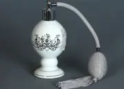 MATHILDE M. WHITE CERAMIC Refillable Empty PERFUME ATOMIZER