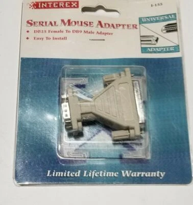 Interex DB25 Female to DB9 Male Adapter I-155 NIB