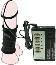 Electric Shock Penis Sleeve Vibration Chastity Cage Penis Electric Shock Conductive Ring Play and Male Ball Exercise Device Ball Stretcher Adult for Adult Sex Toys