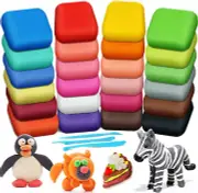 Magic Air Dry Clay 24 Colors Modeling Clay Kit with Tools Gifts Kids Ages 3-8
