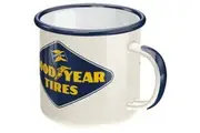 Goodyear Logo German Made Enamel Camp Style Coffee Mug Cup