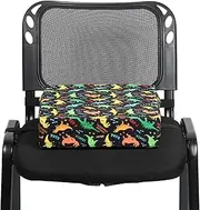 Toddler Booster Seat for Dining Table, Strong Support Booster Seat for Kitchen Chair with Adjustable Straps, Portable Booster Seat Pad, Non-Slip Heightening Cushion Booster for Children (Black)