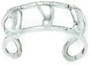 [JewelryWeb] 14ct White Gold Adjustable Double Row With Feet Body Jewelry toe ring