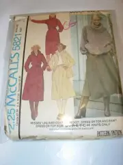 WOMENS UNCUT MCCALLS 5821 SEWING PATTERN COAT JACKET DRESS SIZE 10 32.5 BUST