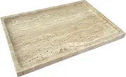 [GHYFGD] Real Natural Travertine Tray Genuine Marble Stone Tray for Coffee Table/Bathroom/Vanity (Beige Travertine, 12" x 8")