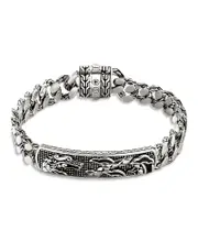 John Hardy Sterling Silver Legends Naga Dragon Plate Curb Link Bracelet