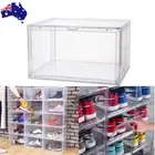 New Stackable Shoes Organiser Shoe Box Storage Sneaker Clear Plastic Boxes AU