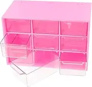 Beavorty Plastic Makeup Organizer Drawer Style Storage Box 6 Compartments Sturdy Large Capacity Office Home Organizer
