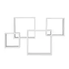 DANYA B Wall Shelf 18"x28.34"x5.75" Intersecting Cubes Decorative White 4-Tiers