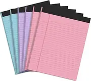 Colored Legal Pads 8.5x11 Legal Pads 6 Pack College Ruled Notepads Colored Note Pads Perforated Legal Notepads 21LB Legal Pad 30 Sheets Writing Pads for School, College, Office(Pink /Blue/Purple)