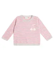 [Bonpoint] Bonpoint Baby Celly striped cashmere sweater M 6 grey