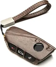 Vitodeco Genuine Leather Key Fob Case Compatible with BMW X5, BMW X6, BMW X2, BMW i5 2024-up, BMW X7, BMW X1, BMW 3 Series, BMW 7 Series, BMW iX, BMW i4, BMW i5, BMW i7 2023-up (4-Button, Brown)