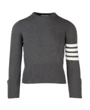 Thom Browne 4-Bar Crewneck Jumper 1,2,3,4,5 Black