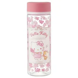 小禮堂 Sanrio 三麗鷗 Hello Kitty 透明隨身冷水瓶 400ml (花朵款)