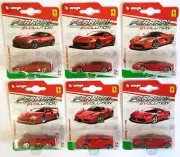 Bburago Ferrari Evolution 2.75" Set 6 Models Enzo F40 LaFerrari 812 GTC4