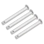 Single Hole Clevis Pins - 6mm x 50mm Flat Head 304 Stainless Steel Pin 4Pcs