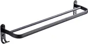 Towel Rack Bathroom Towel Rack Bathroom Towel Holder Aluminum Perforated Single Bar Wall Shelf Bathroom Towel Rack Hardware Black/9X11.5X40Cm LWX