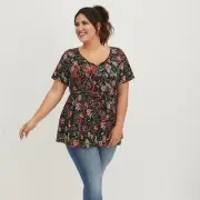 NWT Torrid Babydoll Rayon Slub Tie-Front Top 1X