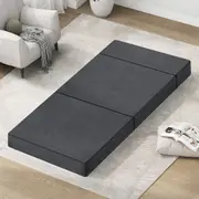 3-Fold STARRY EUCALYPT Folding Mattress Portable Bed with Fabric Cover Single