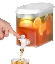 3.5L Beverage Dispenser with Spigot Cold Kettle with Faucet Juice Dispenser with Tap for Refrigerator Filter Drink Container in PP for Home Kitchen
