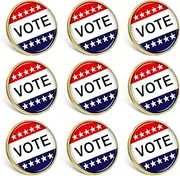 [MIDLE] 12/24/50/100Pcs Gold Vote Pins Bulk Patriotic Election Vote Button For 2024 President Pins Badge Souvenir