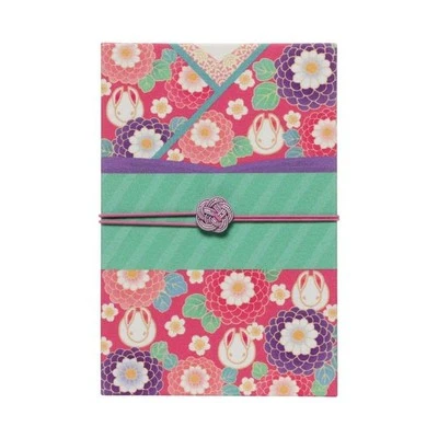 Wagami Koji Hana Usagi Japanese Goshuincho Stamp Book 24 Pages, Kimono Style