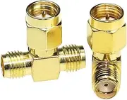 SMA Splitter Kit Antenna Adapter SMA RF Coax Cable Extension Connector (2 Pack, 3-Way SMA Male to 2 Female)