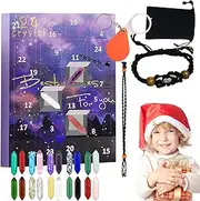 Crystals Christmas Advent Calendar, 24 Days Advent Calendar 2023 Crystals, Natural Stone Collection Toys, Multi-Purpose Collection Gift, Natural Stones Healing Calendar/68