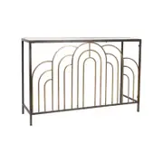 Arc Designer Metal Console Table W/mirror Top