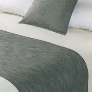 Jason Linen Look Pewter Bed Runner