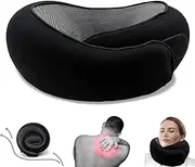 Outney™ Travel Pillow for Airplanes 2024 Veritable Chin Support Travel Neck Pillow 100% Pure Memory Foam Full Neck Surround Pillows for Traveling Flight Sleeping Portable Travel Essentials (Black)
