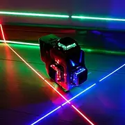 VoirStar Laser Level, 4x360 Cross Line Laser for Construction and Picture Hanging, 16 Lines Laser Level Self-leveling, 3 Color Green Lasers, 3D Green Beam Cross Line Laser, 2 Batteries