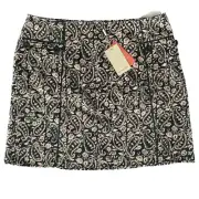 Monsoon Teal Floral Lined Mini Skirt - Side Zip - Size 16 - New with Tags