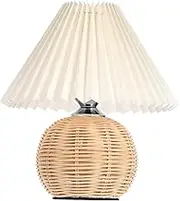 Ciieeo Decorative Led Night Light Bedroom Table Lamp Pleated Lampshade for Desk